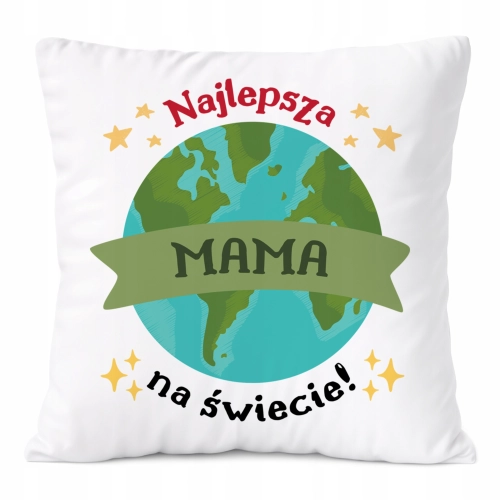 Poduszka Dla Mamy na Prezent z Nadrukiem ze Zdjęciem Biała PoliDraw
