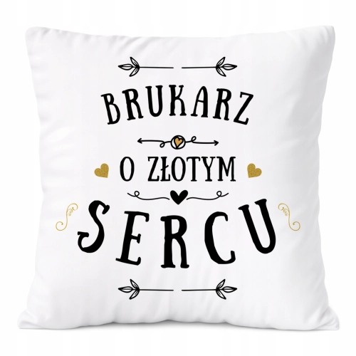 Poduszka Dla Brukarza na Prezent z Nadrukiem ze Zdjęciem Biała PoliDraw