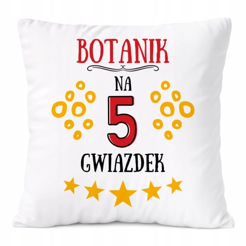 Poduszka Dla Botanika na Prezent z Nadrukiem ze Zdjęciem Biała PoliDraw