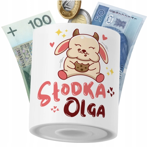 Skarbonka Dla Olgi Córki Dziecka z Nadrukiem ze Zdjęciem