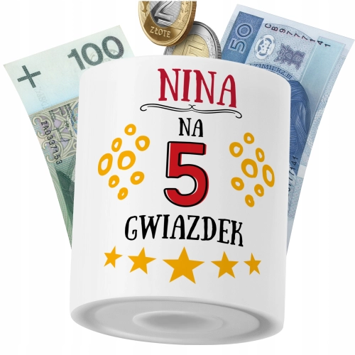 Skarbonka Dla Niny Córki Dziecka z Nadrukiem ze Zdjęciem