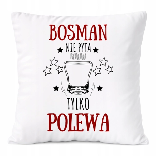 Poduszka Dla Bosmana na Prezent z Nadrukiem ze Zdjęciem Biała PoliDraw
