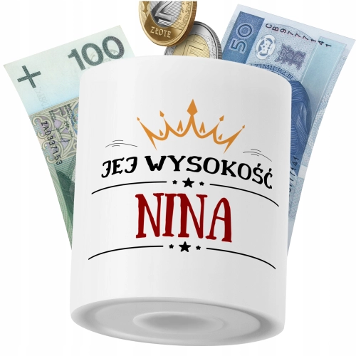 Skarbonka Dla Niny Córki Dziecka z Nadrukiem ze Zdjęciem