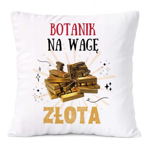 Poduszka Dla Botanika na Prezent z Nadrukiem ze Zdjęciem Biała PoliDraw