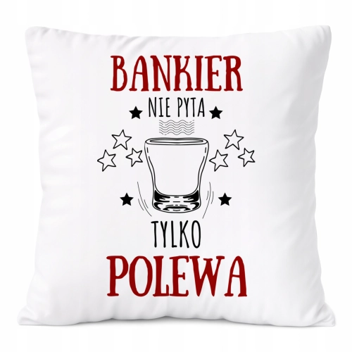 Poduszka Dla Bankiera na Prezent z Nadrukiem ze Zdjęciem Biała PoliDraw