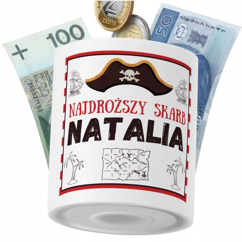 Skarbonka Dla Natali Córki Dziecka z Nadrukiem ze Zdjęciem