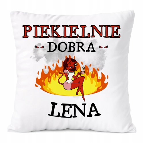 Poduszka Dla Leny na Prezent z Nadrukiem ze Zdjęciem Biała PoliDraw