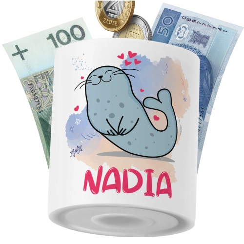 Skarbonka Dla Nadii Córki Dziecka z Nadrukiem ze Zdjęciem