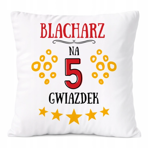 Poduszka Dla Blacharza na Prezent z Nadrukiem ze Zdjęciem Biała PoliDraw