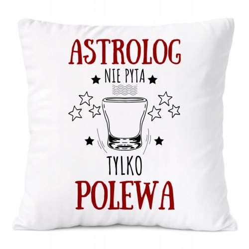 Poduszka Dla Astrologa na Prezent z Nadrukiem ze Zdjęciem Biała PoliDraw