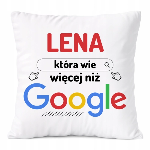Poduszka Dla Leny na Prezent z Nadrukiem ze Zdjęciem Biała PoliDraw