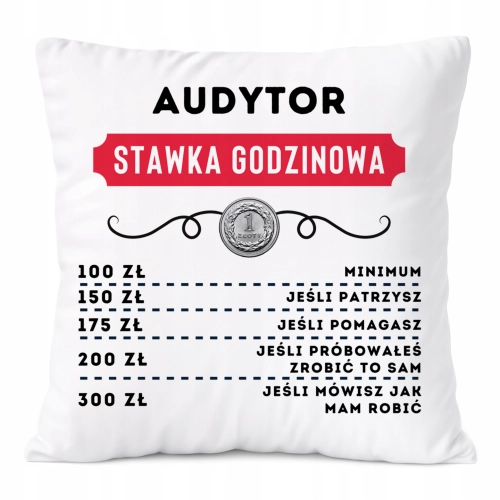 Poduszka Dla Audytora na Prezent z Nadrukiem ze Zdjęciem Biała PoliDraw