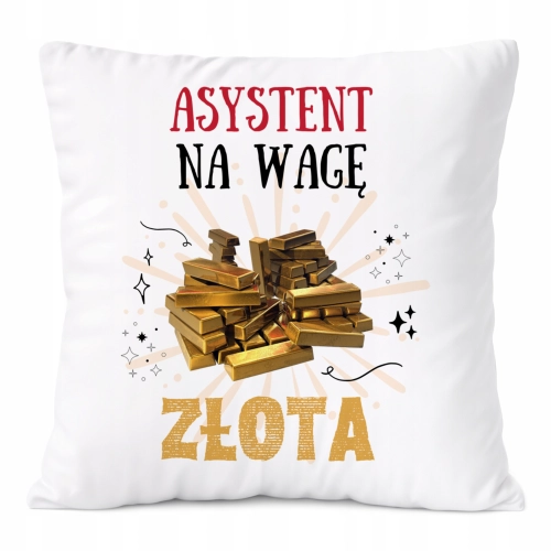 Poduszka Dla Asystenta na Prezent z Nadrukiem ze Zdjęciem Biała PoliDraw