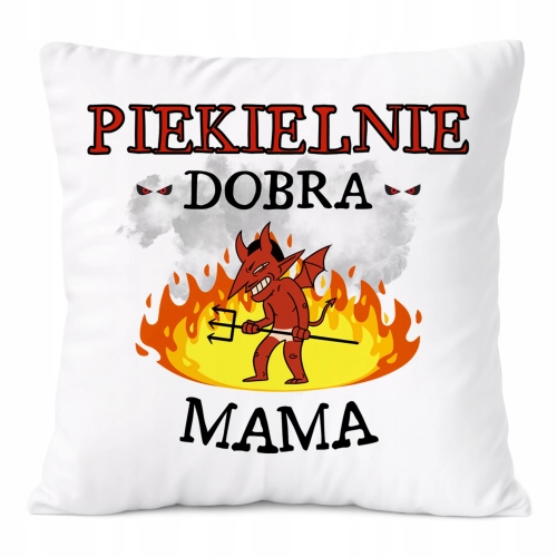 Poduszka Dla Mamy na Prezent z Nadrukiem ze Zdjęciem Biała PoliDraw