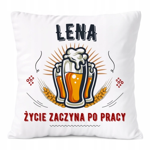 Poduszka Dla Leny na Prezent z Nadrukiem ze Zdjęciem Biała PoliDraw