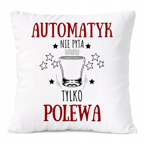Poduszka Dla Automatyka na Prezent z Nadrukiem ze Zdjęciem Biała PoliDraw