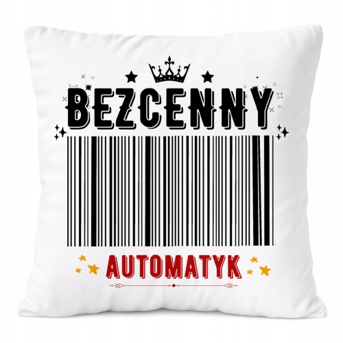 Poduszka Dla Automatyka na Prezent z Nadrukiem ze Zdjęciem Biała PoliDraw