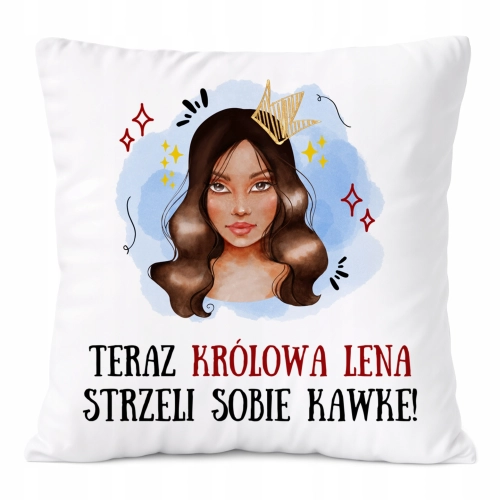Poduszka Dla Leny na Prezent z Nadrukiem ze Zdjęciem Biała PoliDraw