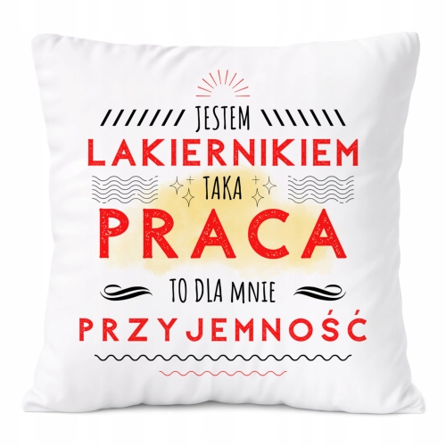 Poduszka Dla Lakiernika na Prezent z Nadrukiem ze Zdjęciem Biała PoliDraw