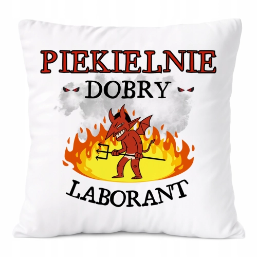 Poduszka Dla Laboranta na Prezent z Nadrukiem ze Zdjęciem Biała PoliDraw