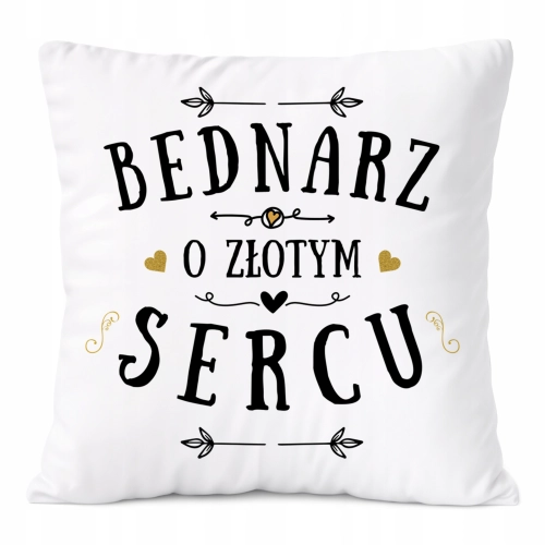 Poduszka Dla Bednarza na Prezent z Nadrukiem ze Zdjęciem Biała PoliDraw