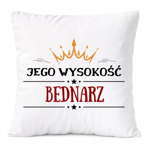 Poduszka Dla Bednarza na Prezent z Nadrukiem ze Zdjęciem Biała PoliDraw