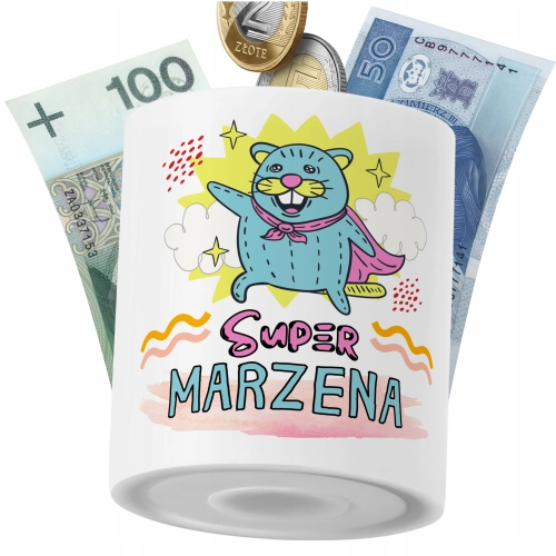 Skarbonka Dla Marzeny Córki Dziecka z Nadrukiem ze Zdjęciem