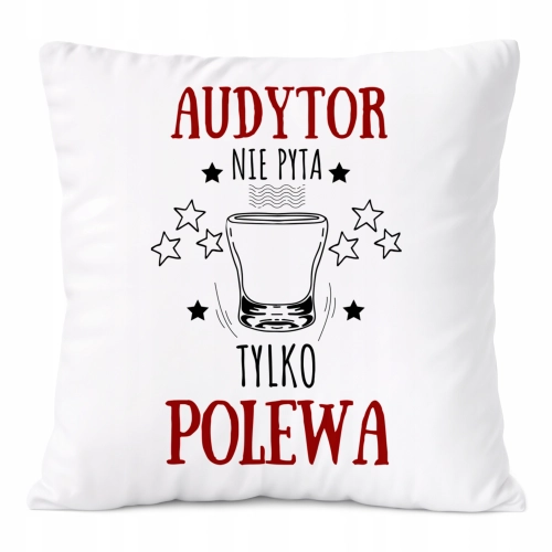 Poduszka Dla Audytora na Prezent z Nadrukiem ze Zdjęciem Biała PoliDraw