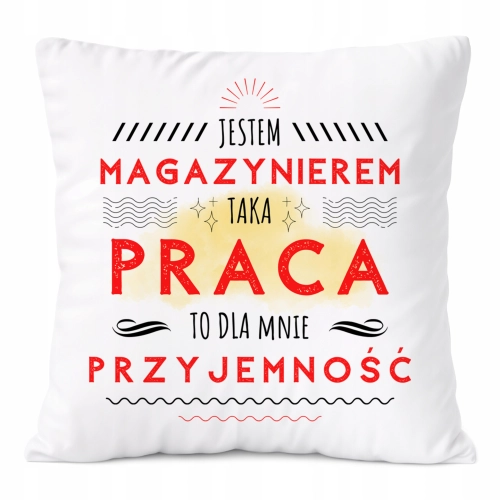 Poduszka Dla Magazyniera na Prezent z Nadrukiem ze Zdjęciem Biała PoliDraw