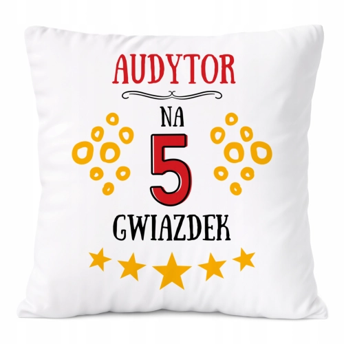 Poduszka Dla Audytora na Prezent z Nadrukiem ze Zdjęciem Biała PoliDraw