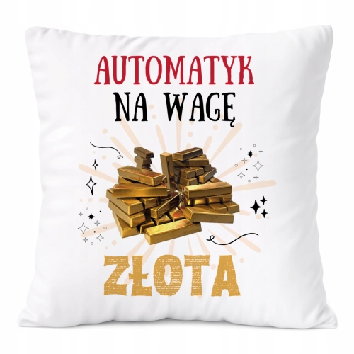 Poduszka Dla Automatyka na Prezent z Nadrukiem ze Zdjęciem Biała PoliDraw
