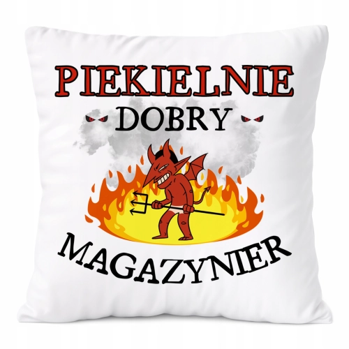 Poduszka Dla Magazyniera na Prezent z Nadrukiem ze Zdjęciem Biała PoliDraw