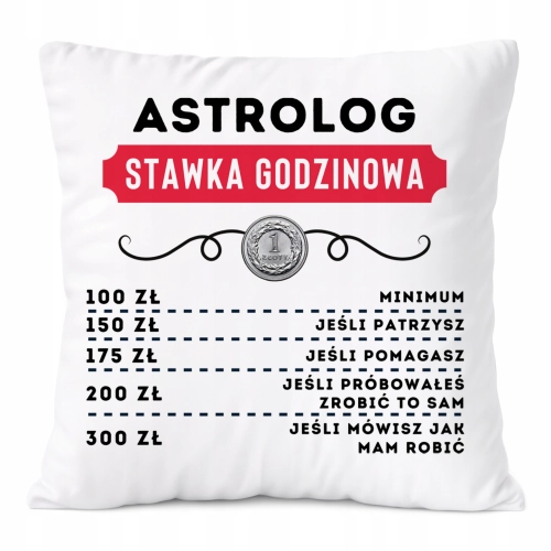 Poduszka Dla Astrologa na Prezent z Nadrukiem ze Zdjęciem Biała PoliDraw