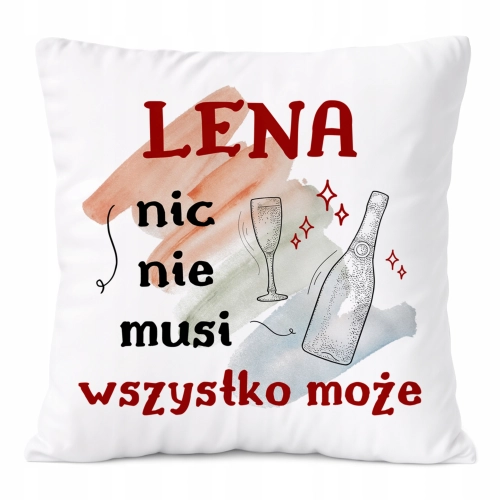 Poduszka Dla Leny na Prezent z Nadrukiem ze Zdjęciem Biała PoliDraw