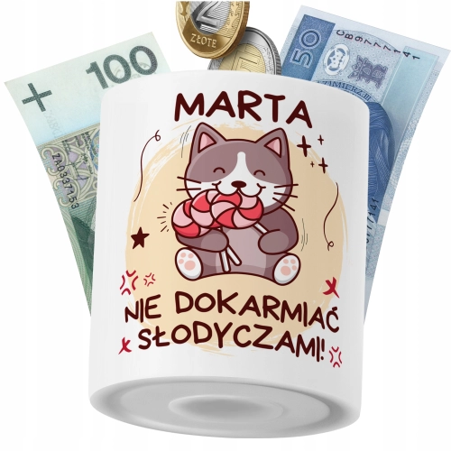 Skarbonka Dla Marty Córki Dziecka z Nadrukiem ze Zdjęciem