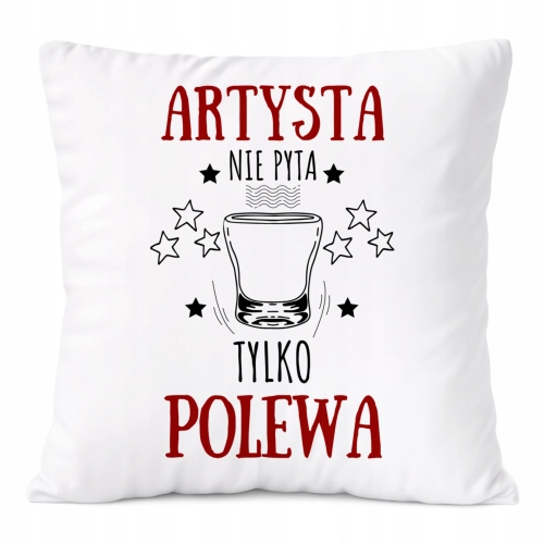 Poduszka Dla Artysty na Prezent z Nadrukiem ze Zdjęciem Biała PoliDraw