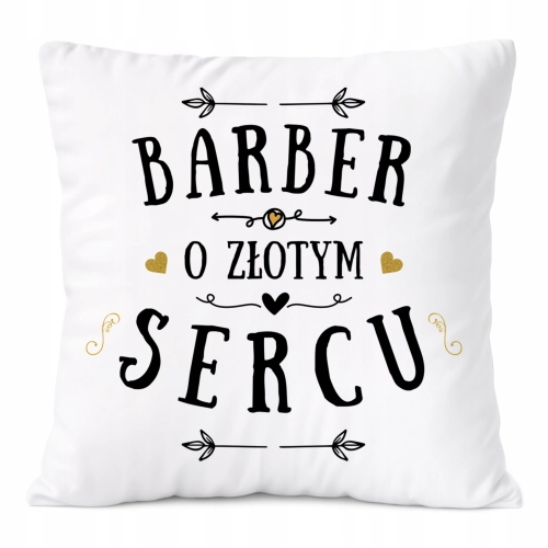 Poduszka Dla Barbera na Prezent z Nadrukiem ze Zdjęciem Biała PoliDraw