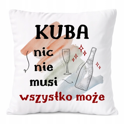 Poduszka Dla Kuby na Prezent z Nadrukiem ze Zdjęciem Biała PoliDraw