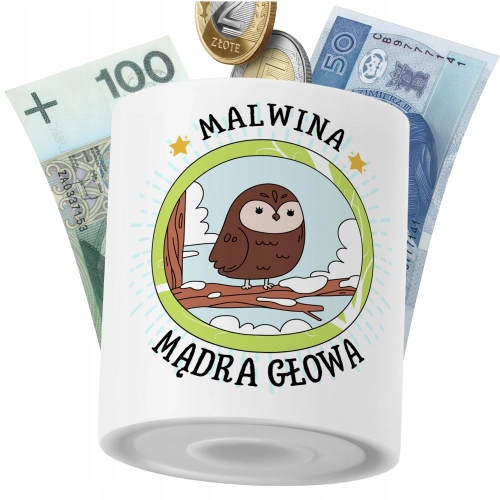 Skarbonka Dla Malwiny Córki Dziecka z Nadrukiem ze Zdjęciem