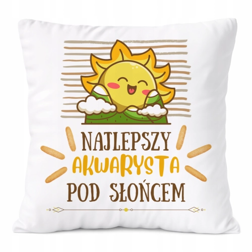 Poduszka Dla Akwarysty na Prezent z Nadrukiem ze Zdjęciem Biała PoliDraw