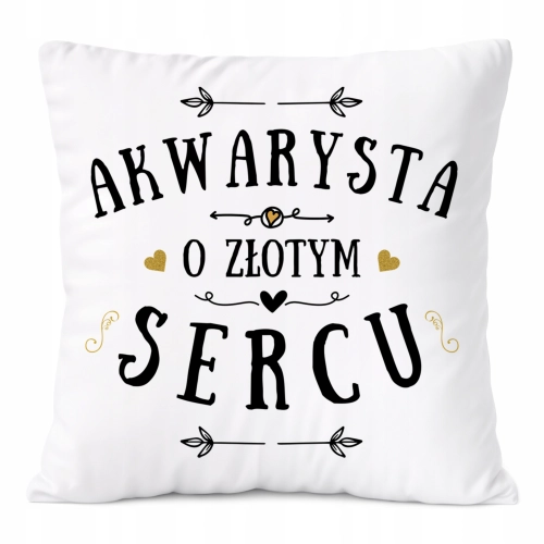 Poduszka Dla Akwarysty na Prezent z Nadrukiem ze Zdjęciem Biała PoliDraw