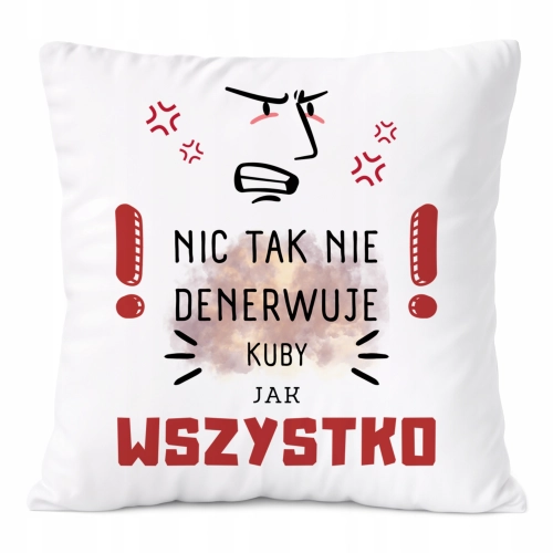 Poduszka Dla Kuby na Prezent z Nadrukiem ze Zdjęciem Biała PoliDraw