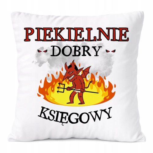 Poduszka Dla Księgowego na Prezent z Nadrukiem ze Zdjęciem Biała PoliDraw