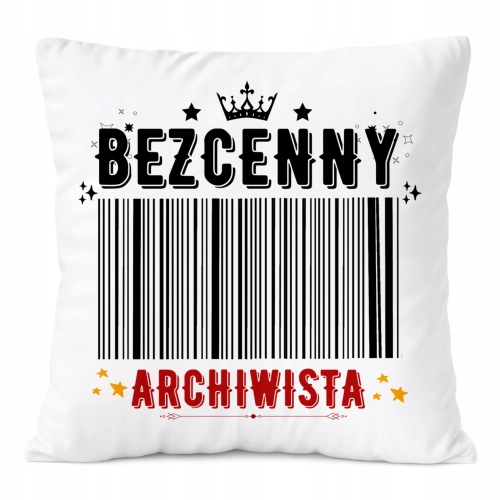 Poduszka Dla Archiwisty na Prezent z Nadrukiem ze Zdjęciem Biała PoliDraw