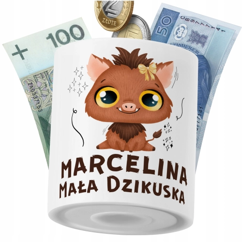 Skarbonka Dla Marceliny Córki Dziecka z Nadrukiem ze Zdjęciem