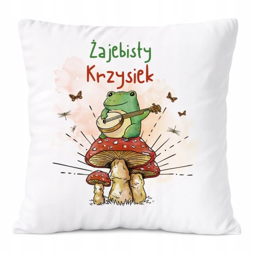 Poduszka Dla Krzyśka na Prezent z Nadrukiem ze Zdjęciem Biała PoliDraw