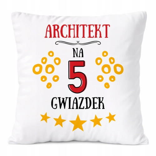 Poduszka Dla Architekta na Prezent z Nadrukiem ze Zdjęciem Biała PoliDraw