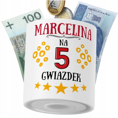 Skarbonka Dla Marceliny Córki Dziecka z Nadrukiem ze Zdjęciem