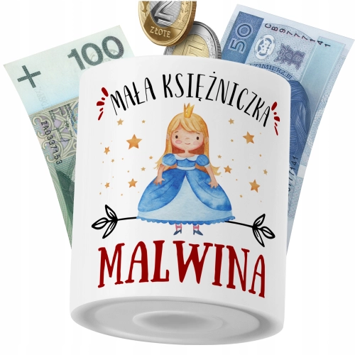Skarbonka Dla Malwiny Córki Dziecka z Nadrukiem ze Zdjęciem