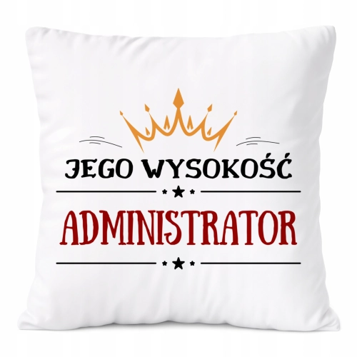 Poduszka Dla Administratora na Prezent z Nadrukiem ze Zdjęciem Biała